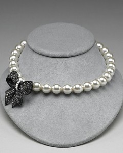 So... sweet this faux pearl and gun metal necklace will be just what any little black dress needs to top it off. $165 By R.J. Graziano for Bloomingdales.com