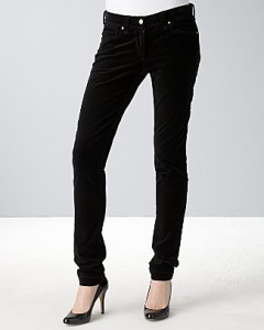 These french connection velevt pants are a great skinny jean, pair with flats for the day or heels for the evening! $118 available at Bloomingdales.com 
