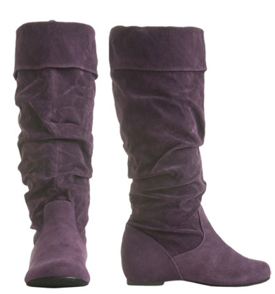 purple suede boot