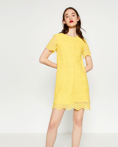 zara yellow lace dress